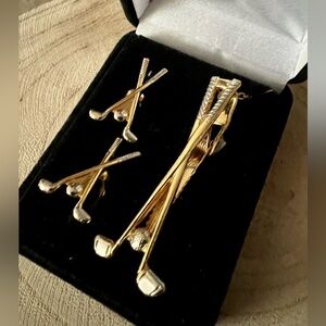 NEW Golf Club Tie Pin and Cuff Links